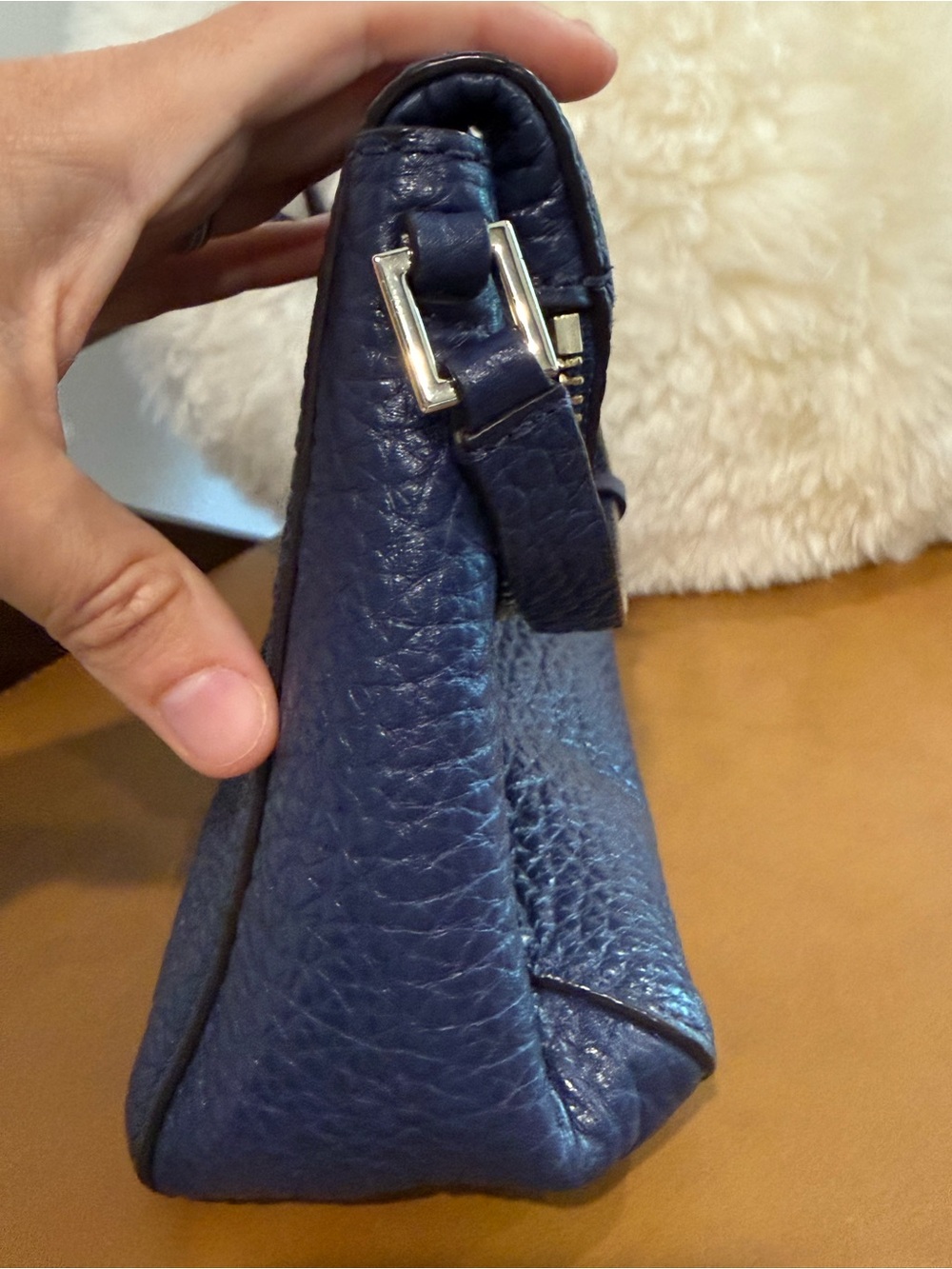kate spade Navy Pebbled Leather Crossbody with Gold Hardware - Picture 8 of 9